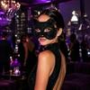 Костюм для косплея Реквизит Полностью со стразами Маска на Хэллоуин Сверкающий Череп и Лицо Кошки Полумаска Регулируемые Эластичные Ремешки для Карнавальных Тематических Танцев Блестящая