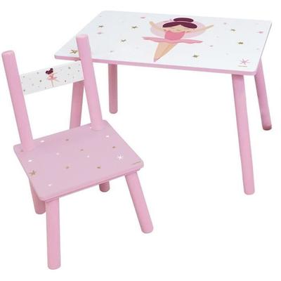 FUN HOUSE Столик для танцовщицы-балерины H 41,5 см x Ш 61 см x Г 42 см со стулом H 49,5 см x Ш 31 см x Г 31,5 см - Для детей