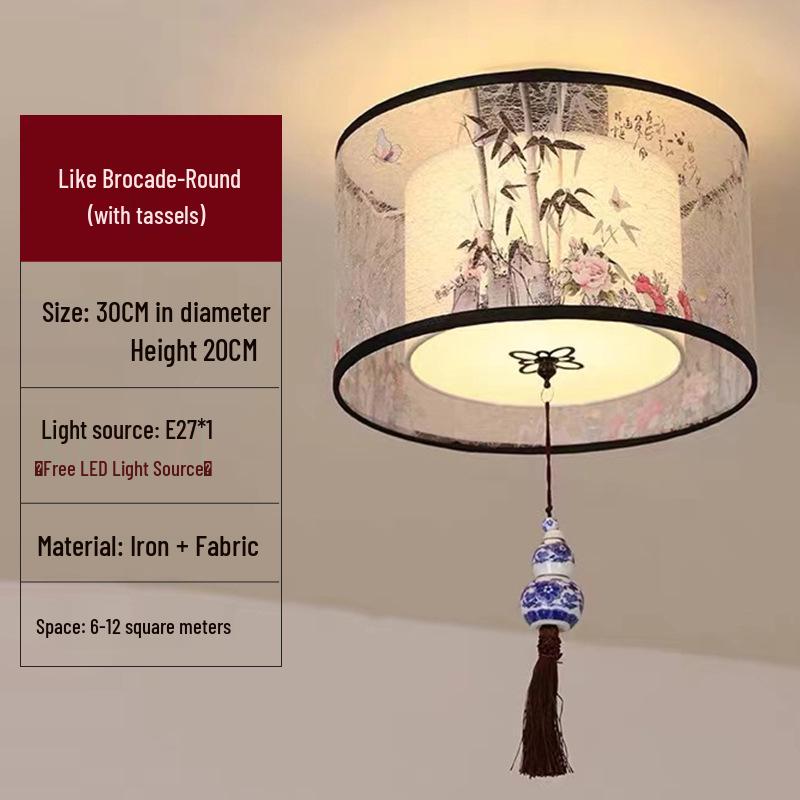 Светодиодный Потолочный Светильник для Балкона, Прихожей или Спальни - Маленький Подвесной Светильник в Новом Китайском Стиле