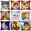 Cute Animal Latch Hook Rug Kits Pillows Smyrna Package Carpet Cat Embroidery Latch Hook Kit Diy Cross Stitch Pillow Knooppakket