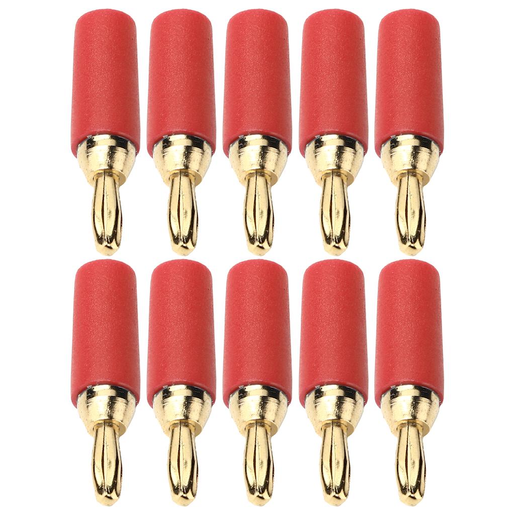 10Pcs Banana Plug 2.5mm Gold Plated Brass Solder Type Male Connector Accessory Set Kit