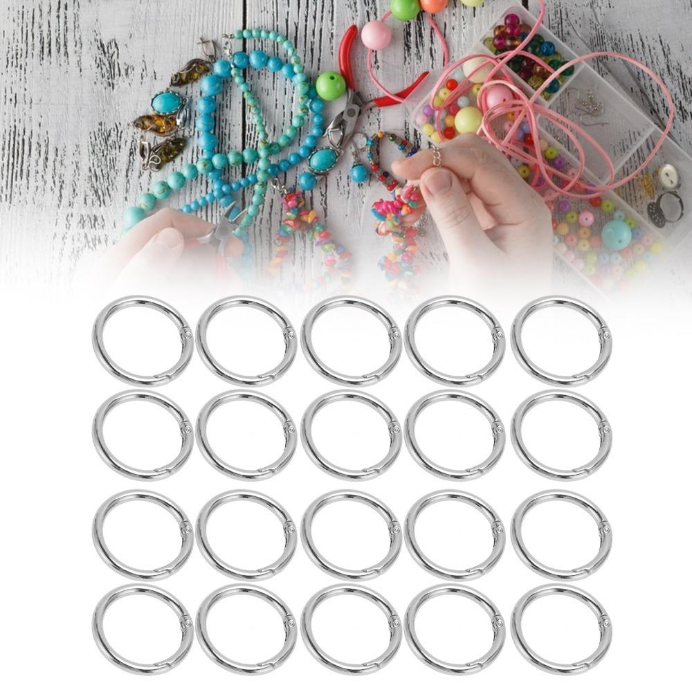 20pcs 40MM Spring O Rings Gold Spring Clasps Jewelry Tools Snap Clips Keychain