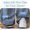 8Pieces Adjustable Hem Clips for Pants Sleeves - Colorful Clothing Clips for tant Shortening,Transparent and Decorative,No Slip Design