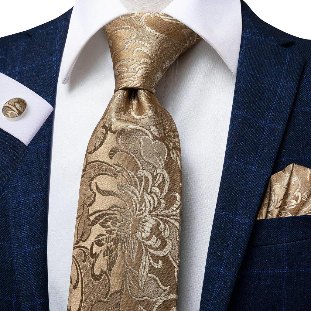 Hi-Tie Новая мода мужской галстук бизнес галстук носовой платок запонки галстук набор