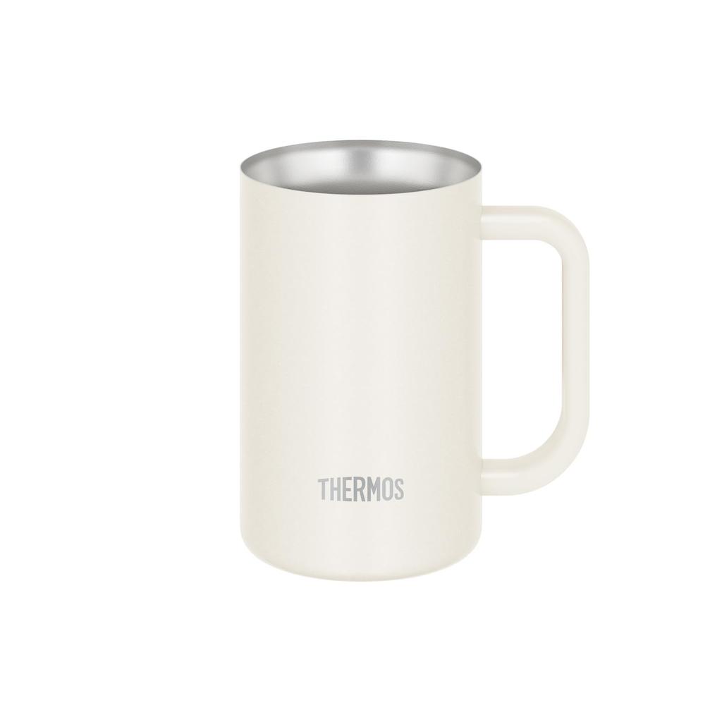 Thermos Vacuum Insulated Dishwasher Thermos Flask Keeps Drinks Hot or Beer WH Mug, 600ml, White, Safe, Design, Cold, Mug, JDK-602C