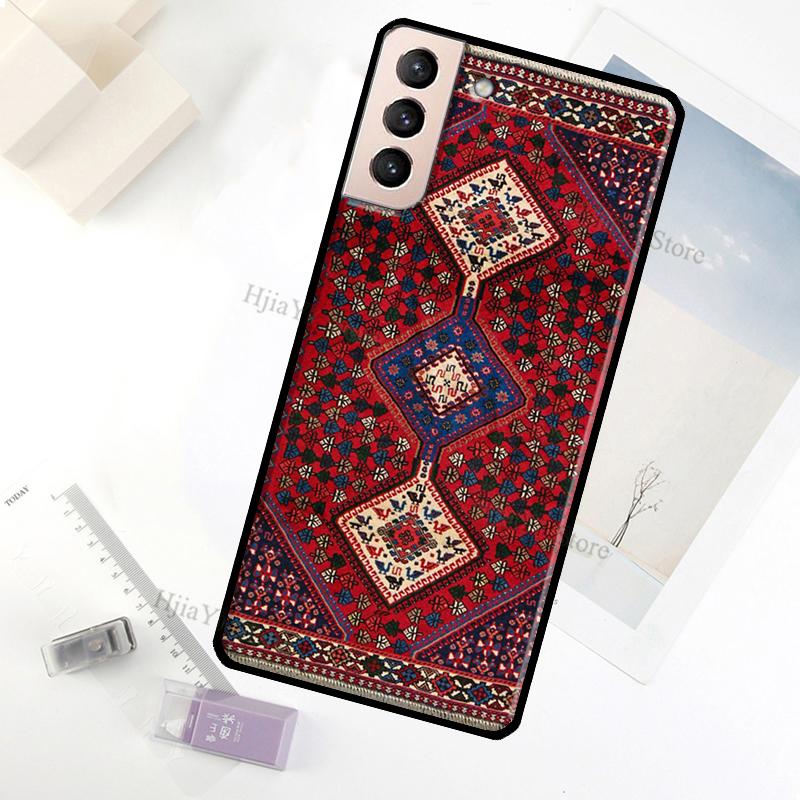 Persian Carpet Floral Pattern Case For Samsung Galaxy S22 Ultra Note 20 10 S10 S9 S8 Plus S20 S21 FE Phone Cover Shell