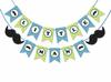 Inkdotpot Birthday Party Decorations Happy Birthday Party Garland Baby Boy Little Man Pennant Banner