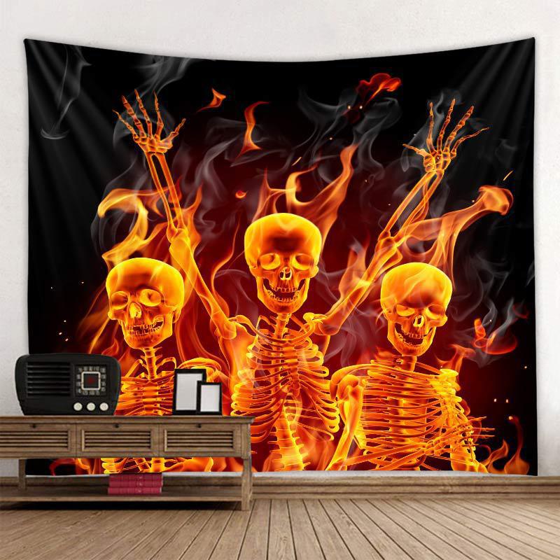 Happy Halloween Tapestry Wall Hanging Home Decor Horror Pumpkin Blanket Witch Aesthetics Living Room Tapestry Decoration