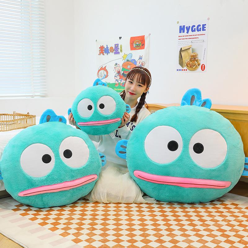 Mermaid Hanton doll throw pillow half fish man green ugly fish plush toy doll birthday gift