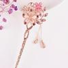 Elegant Crystal Filigree Hair Stick Buyao for Girls Ancient Chinese Hairpin Traditional Hanbiuk Decorative Cosplay