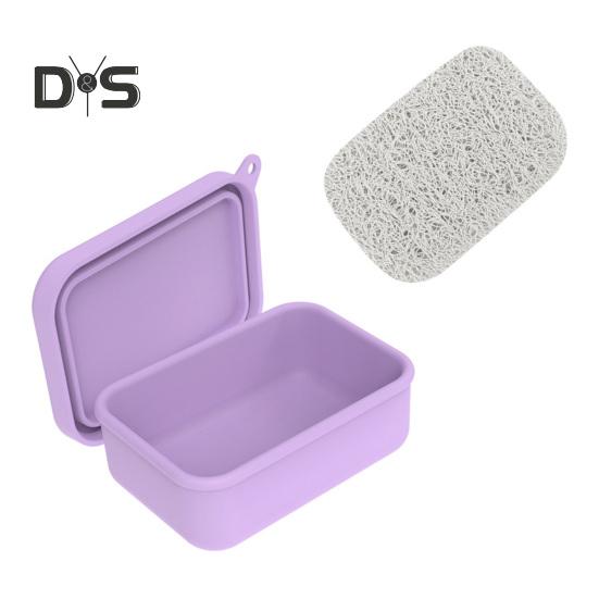 Герметичный силиконовый дорожный мыльница с дренажной крышкой, компактный дизайн, переносной контейнер для мыла, держатель для мыла