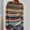 Women's Patterned Pullover Sweater Casual Loose Fit Long Sleeved Knit Top Luxurious Relaxed-fit Slimming and Versatile Top
