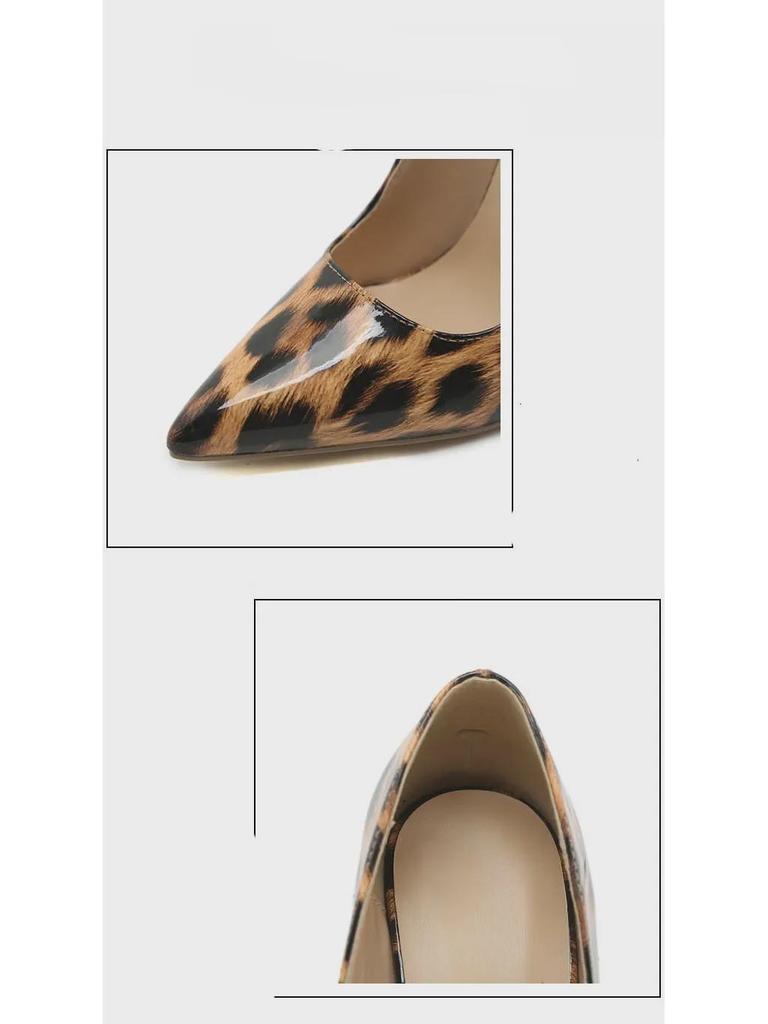 Sexy Leopard Print Stiletto Heels: Women's High Fashion, Large Sizes 35-42