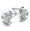 Korean Style Bestselling Heart Stud Earrings: White Copper with Silver Plating