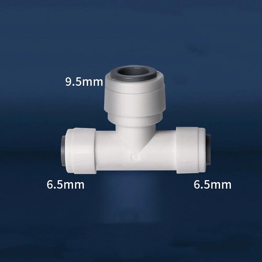 Тройник редукционный 3/8" 1/4" на 3 выхода, пищевой POM, быстроразъемный соединитель для аквариума, системы фильтрации воды RO, системы обратного осмоса