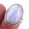 Кольцо из натурального голубого кружевного агата с драгоценным камнем из стерлингового серебра 925 пробы S.7 S6p94