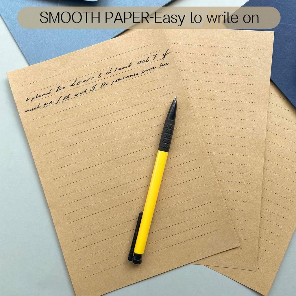 Tuhangcc Premium Velvet-Touch Stationery Set with Unique Design Colors - Best Paper and Elegant 4x6 Envelopes (24 Writing Sheets + 12 Envelopes) for