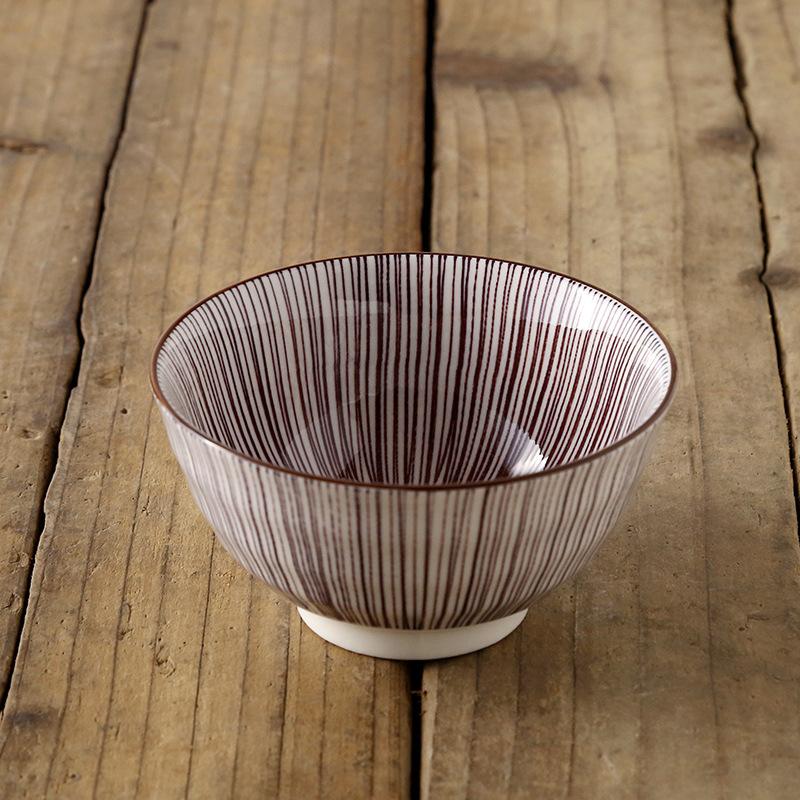 4,5-дюймовая керамическая пиала для риса в японском стиле, посуда, бытовая кухонная, ресторанная, круглая, противоожоговая, для лапши, супа, 2025 новинка