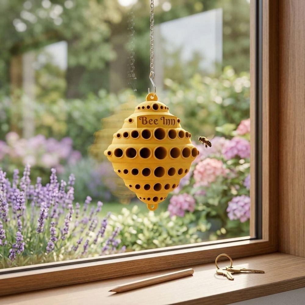 3D Printed Garden Bee Insect House Wall-Mounted Pollinator Insect Shelter Garden Gift