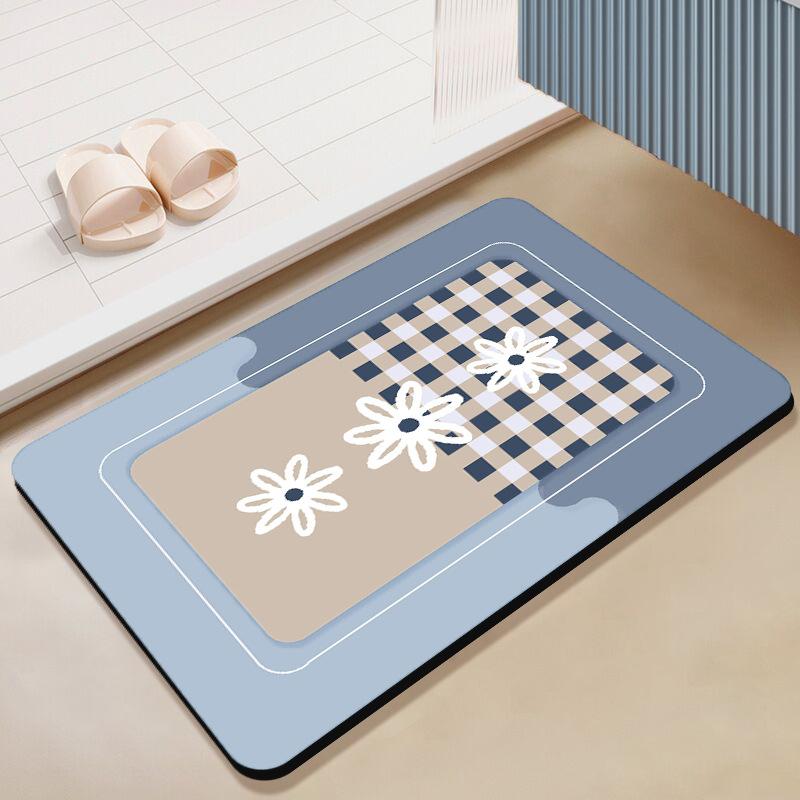 Nordic Simple Ванная комната Противоскользящий коврик для ванной комнаты Водопоглощающий быстросохнущий коврик для ног Износостойкий коврик для двери туалета с диатомовой грязью