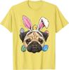 Pug Easter Bunny T-Shirt Cute Dog Wearing Bunny Ears Graphic Tee Spring Holiday Gift
