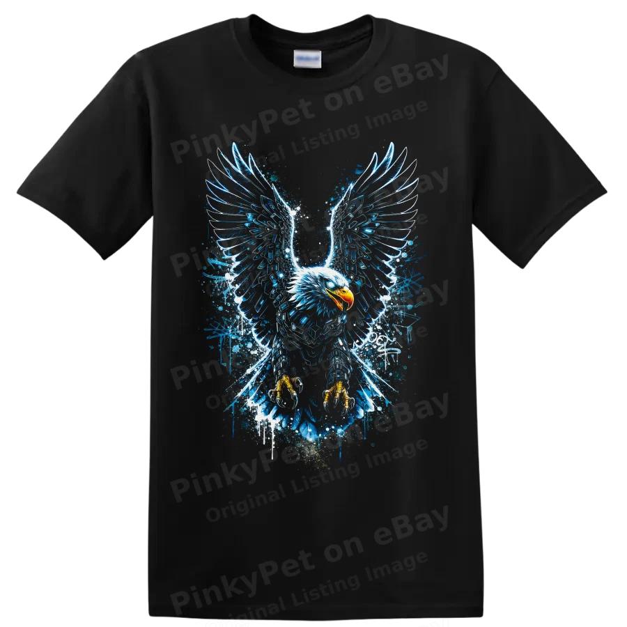 Bald Eagle T Shirt Blue Grunge Wings Patriotic Bird Art Graphic Tee Gift
