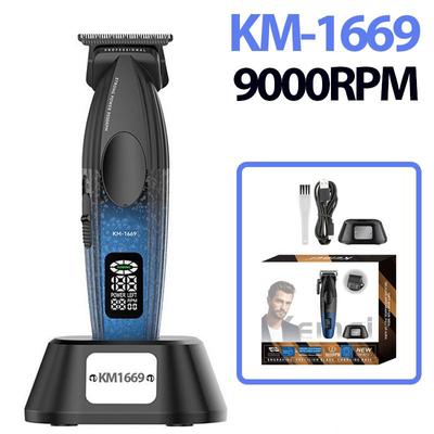Профессиональный салонный электрический беспроводной триммер для волос 9000ROPM, машинка для стрижки волос Gradient Blue Art KM1669 для мужчин