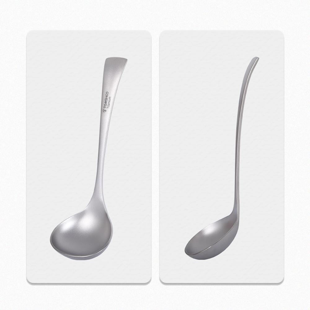 TOMSHOO Суповая ложка из чистого титана с длинной ручкой, бытовая и кемпинговая, на открытом воздухе