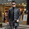Down Jacket, Leather Jacket, Men's Mid Length Lapel, Leather and Fur Integrated, Men's Sheepskin Style Jacket and Jacket