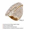 Хип-хоп Iced Out Bling Большое овальное кольцо женское золотого цвета из нержавеющей стали коктейльные кольца для женщин ювелирные изделия для вечеринок высокого качества