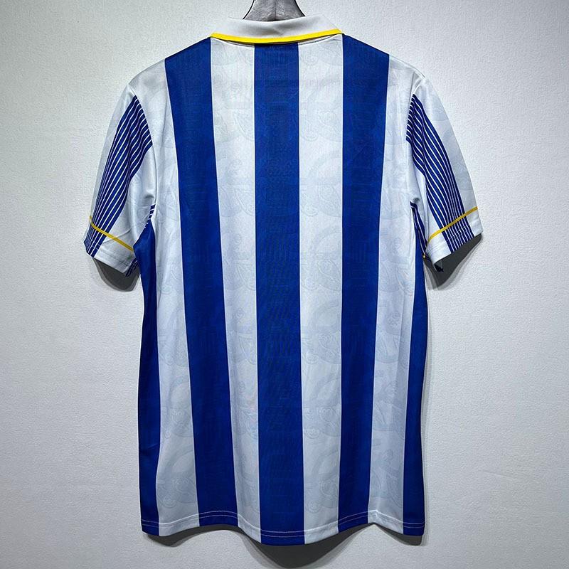 Retro 1993-95 Sheffield Wednesday Home Short Sleeve Football Jersey Men Bamboo Fiber Performance Soccer Shirt
