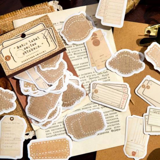 Attractive Vintage DIY Portable Nostalgia Series Pocket Stickers Dormitory Accessory Pocket Stickers