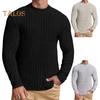 Мужской спортивный топ облегающего кроя, однотонный, с круглым вырезом, эластичный, средней длины, с длинными рукавами, пуловер, домашняя одежда, для занятий спортом, бега, баскетбола, футболка