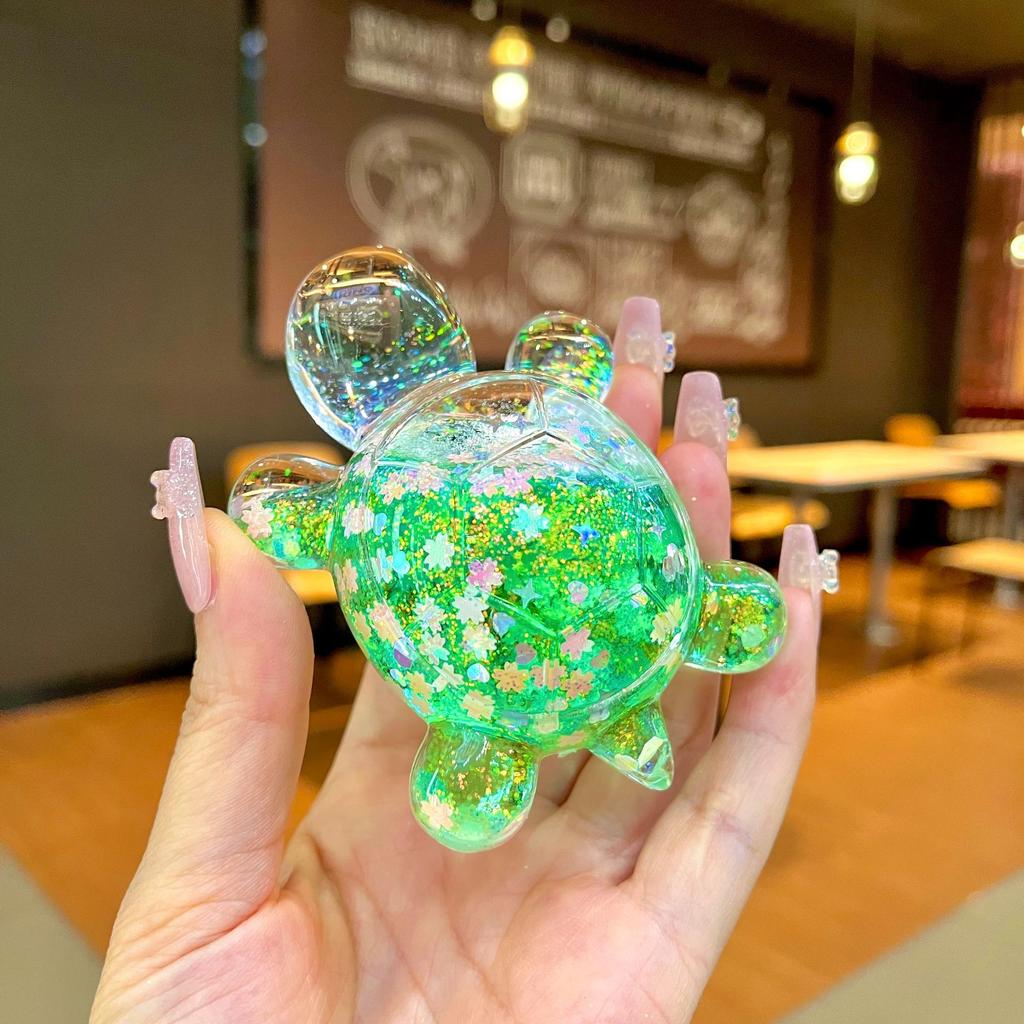 Diy Creative Table Toy Gift with Luminous Sand, Dazzling and Sparkling Turtle Ornaments