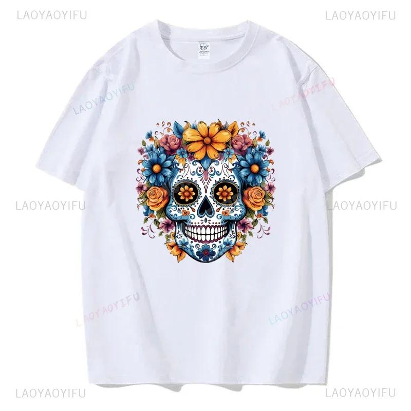 Мексиканский День мёртвых ''DÍA DE LOS MUERTOS'' Футболка с принтом Мужская графическая футболка Повседневные удобные футболки на лето Женская одежда