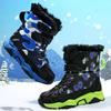 Winter Children's Plus Size Velcro Anti Slip Wear-resistant and Plush Warm Outdoor High Top Cotton Shoes Snow Boots