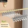 Stainless Steel Non-Slip Clothes Hanger with Plastic-Dipped Pants and Skirt Clips - Traceless Storage Solution