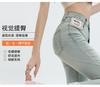 Ge Dijie Women's Petite Lace Trimmed Elastic Nine Quarter Denim Pants