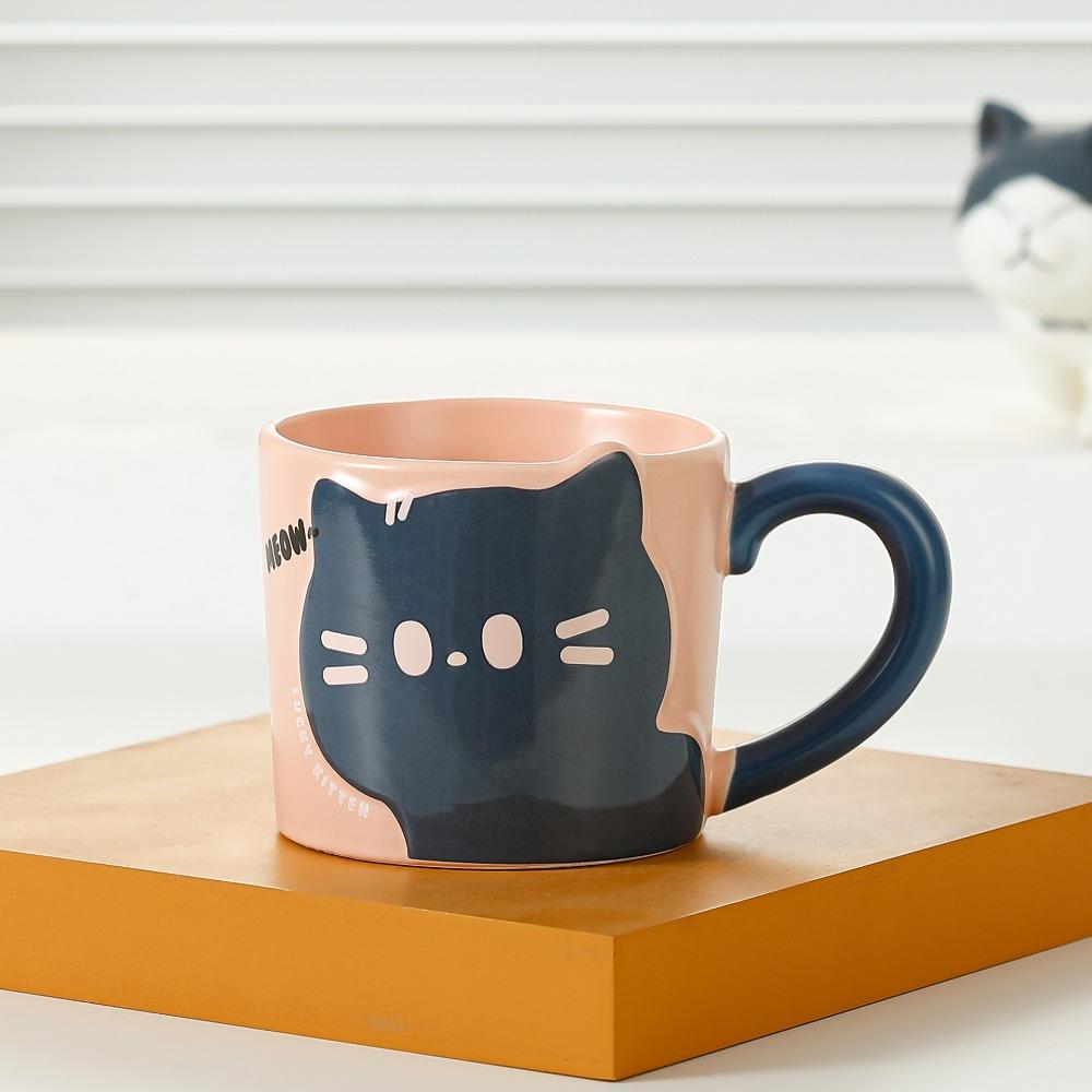 Cute Design Coffee Mug Cat Pattern Ceramic Mug Decorative Accessories Milk Cup  Gift Giving