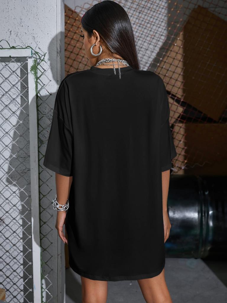 Letter Graphic Street Oversized Tee Clothing Women Soft Cotton Quality Short Sleeve Summer Breathable T-Shirts Hip Hop Tshirt