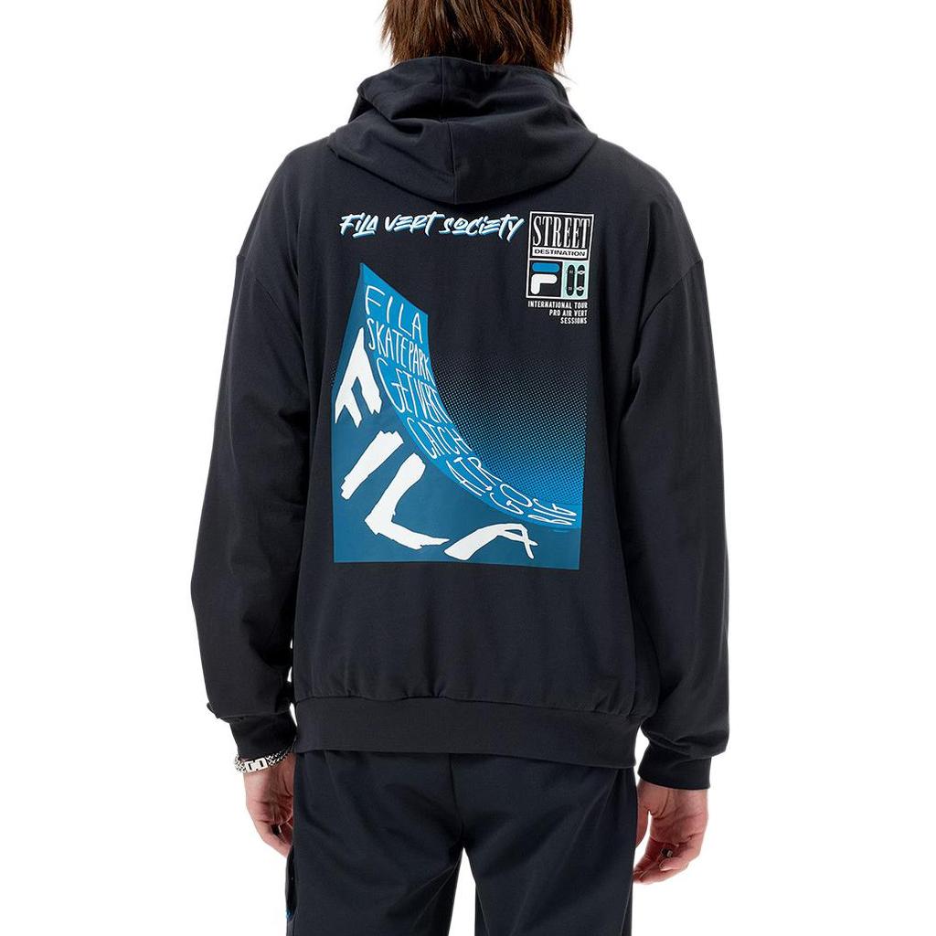 Fila Серия X FUSION Логотип бренда Свободная вязаная толстовка Мужские толстовки Черный T11M133204A-BK
