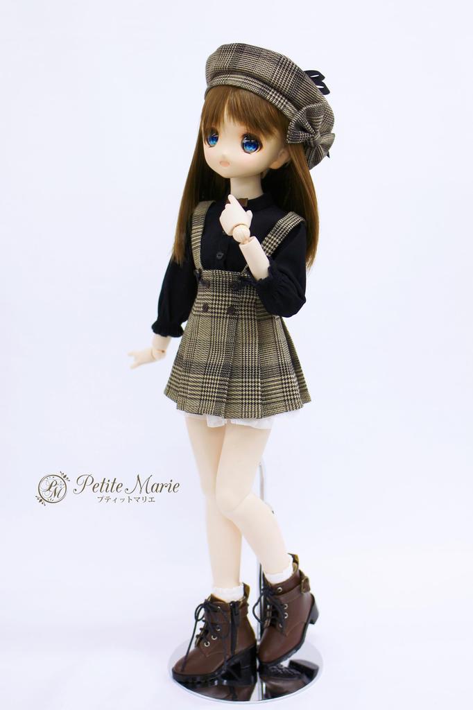 Маленькая Мари DD MDD Совместимая Британский Глен Коричневый и с Милая для дюймовых BJD Кукол 1/3 (DDH-01-10) Берет, Клетка, Черный, Лента, 9-10 (40см, 60см)