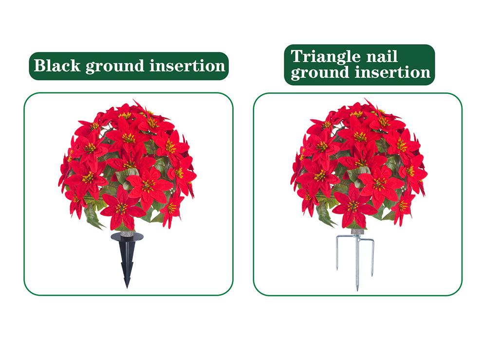 Beautiful Artificial Poinsettia Christmas Bouquet for Outdoor Courtyard Decor