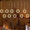 Diwali Usb Curtain String Lights Hanging Diya Ring Ornaments 8 Modes Window Curtain Light Home Mandir for Muslim Holiday Decor
