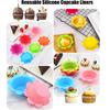 Caravaan® 26-Pack Silicone Cupcake Liners, Reusable Baking Cups for Muffins, Non-Stick, BPA-Free, Oven Safe to 200°C, 8.2x3cm, Multicolor