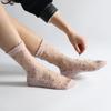 Women's Elastic Cotton Socks Transparent Floral Summer Thin Sheer Non-slip