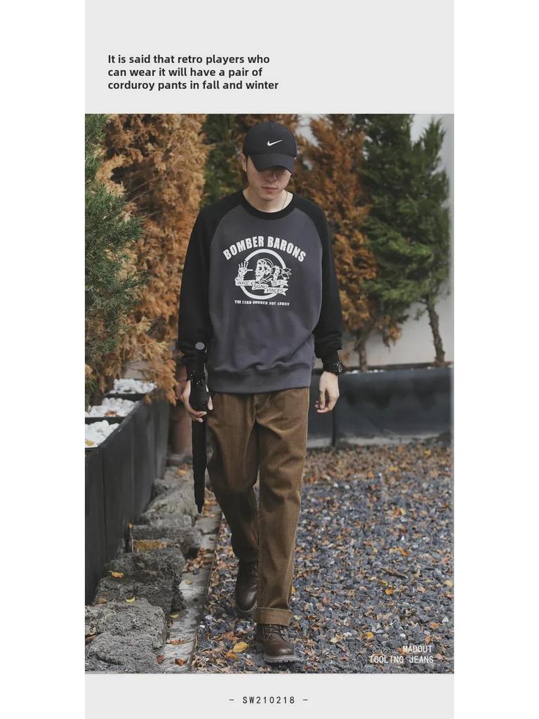 Men's Loose Straight Corduroy Wide-Leg Pants - Trendy Japanese Retro Cotton Workwear Trousers