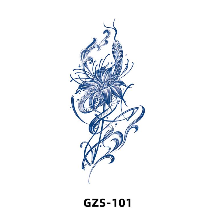 1 Sheets Waterproof Semi Permanent Long Lasting Fake Tattoos Women's Arm Fake Tattoos Herbal