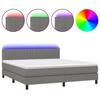Maison Exclusive - Sommier à lattes de lit et matelas et LED Gris foncé 160x200 cm
