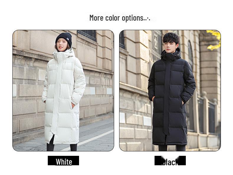 Мужская куртка-пуховик средней длины с капюшоном - зима 2024 г., выше колена, плотная, повседневная, теплая, дизайн для молодежи
